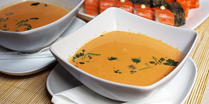 Sushi sety 22, 35 a 36 ks i s polévkou miso nebo Tom Yum Kay