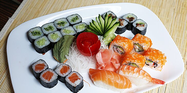 Sushi sety 22, 35 a 36 ks i s polévkou miso nebo Tom Yum Kay