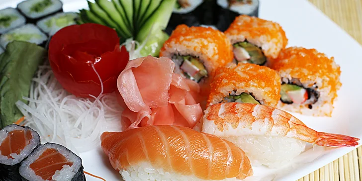 Sushi sety 22, 35 a 36 ks i s polévkou miso nebo Tom Yum Kay