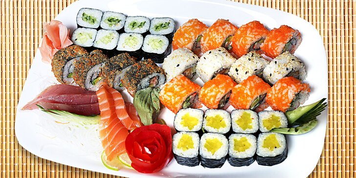 Sushi sety 22, 35 a 36 ks i s polévkou miso nebo Tom Yum Kay