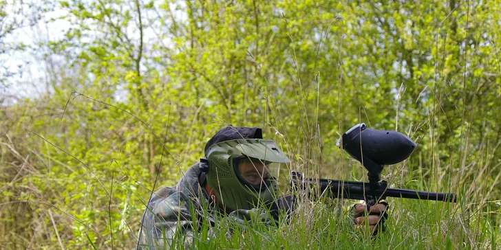 3-4 hodiny paintballu na přírodním hřišti u Roudnice
