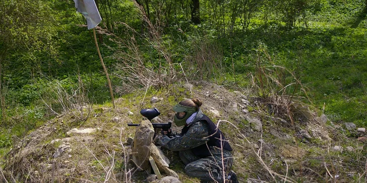 3-4 hodiny paintballu na přírodním hřišti u Roudnice