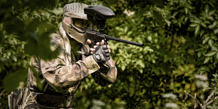 3-4 hodiny paintballu na přírodním hřišti u Roudnice