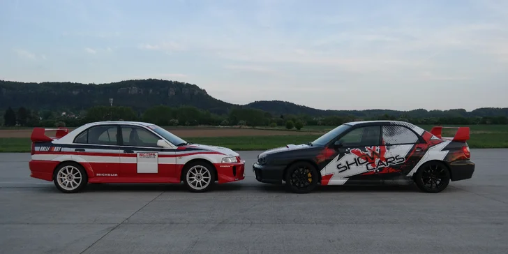 Rozjeďte to na Polygonu Brno: 6 nebo 12 kol v Mitsubishi Lancer a Subaru Impreza