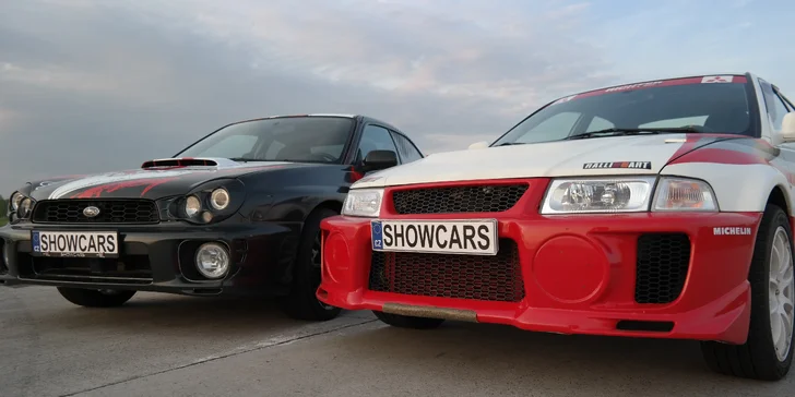 Rozjeďte to na Polygonu Brno: 6 nebo 12 kol v Mitsubishi Lancer a Subaru Impreza