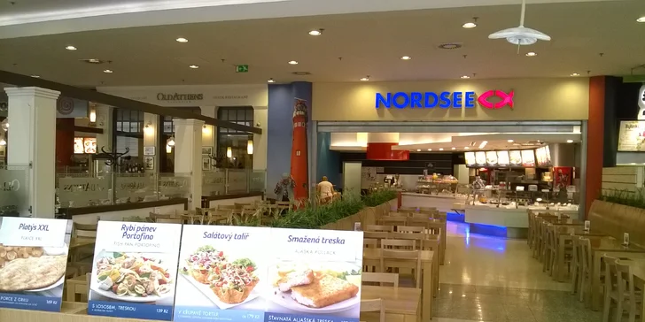 Svačina pro dva: bageta s treskou à la losos a s vejcem v Nordsee
