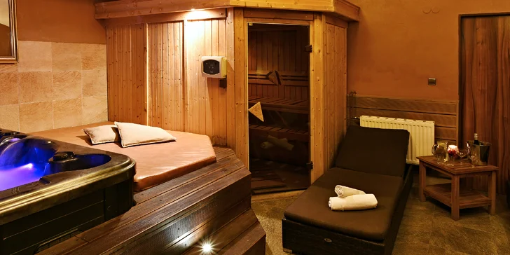 Privátní wellness pro dva: vířivka, sauna i varianty s občerstvením