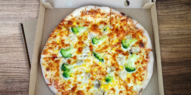 Křupavá pizza s sebou dle výběru: 1 nebo 2 pochoutky, ⌀ 35 nebo 45 cm