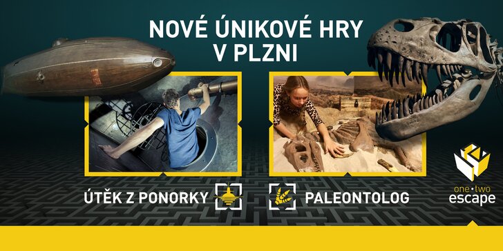 Nové únikovky v Plzni: Útěk z ponorky nebo Paleontolog pro 2–5 hráčů