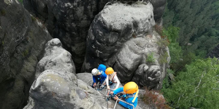 Via Ferrata: Lezení po Opičích kamenech v Česko Saském Švýcarsku až pro 3 osoby