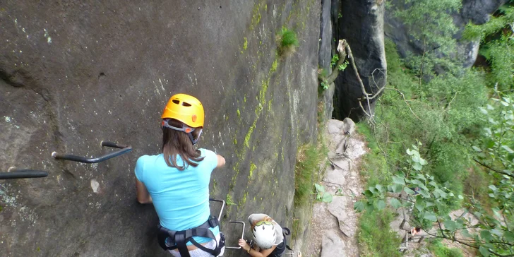 Via Ferrata: Lezení po Opičích kamenech v Česko Saském Švýcarsku až pro 3 osoby