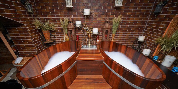 Pivní koupel, cedrová sauna, neomezené popíjení piva a občerstvení pro dva
