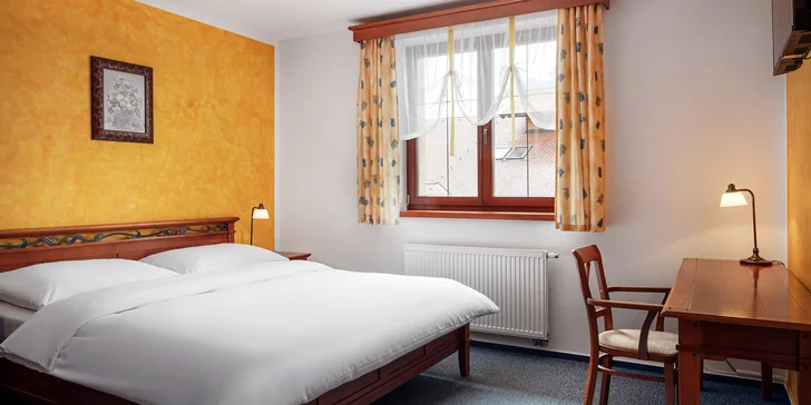 Můžete si vybrat z několika druhů pokojů včetně wellness apartmánů.