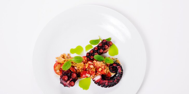 Luxusní degustační menu: chobotnice, lanýž, selečí porchetta i vinné párování