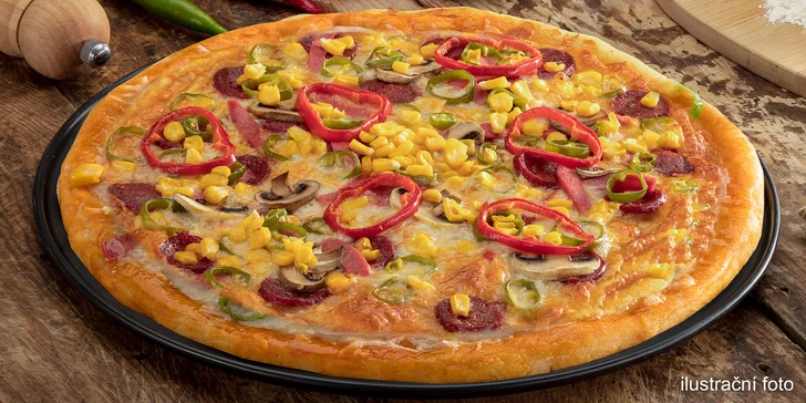 Pizza dle výběru v pohodové kavárně Kafe A