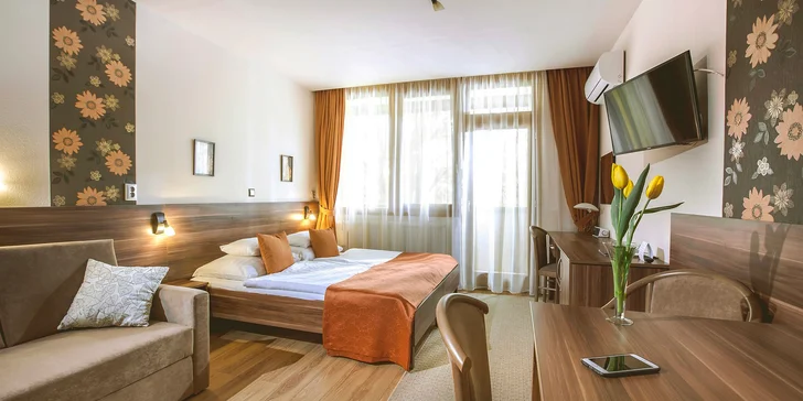 Díky CK Slantour se ubytujete v apartmánovém hotelu pouze 300 m od komplexu Bükfürdő Thermal & Spa.