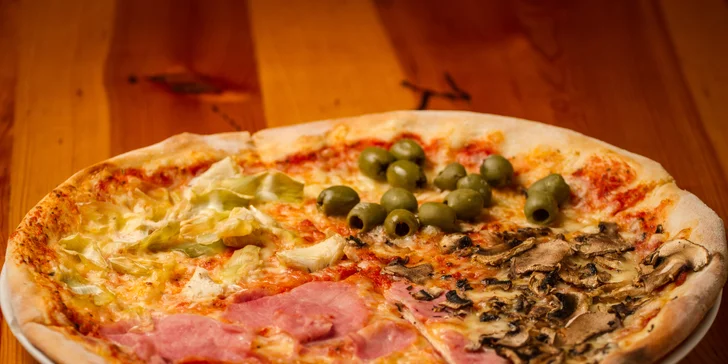 Pizza a nealko nápoj pro 1 nebo 2: vegetariánská, žampionová i pikantní