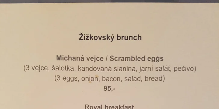 Brunch dle vašeho výběru: Royal breakfast, avokádový toast i domácí lívance