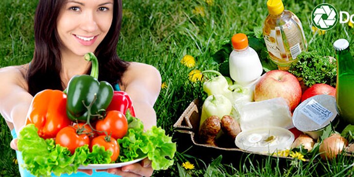 4-5 kg ovoce, zeleniny i mléčných produktů