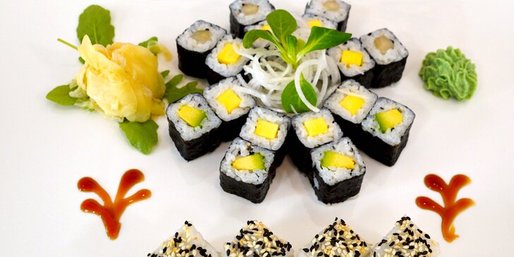 Sushi sety s 20 až 38 kousky: s lososem, tuňákem i čistě vegetariánský