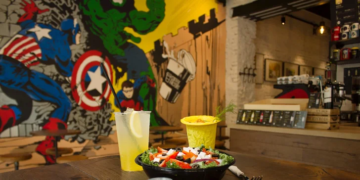 Vege polévky v kelímku z jedlého těsta + varianty se salátem a limonádou