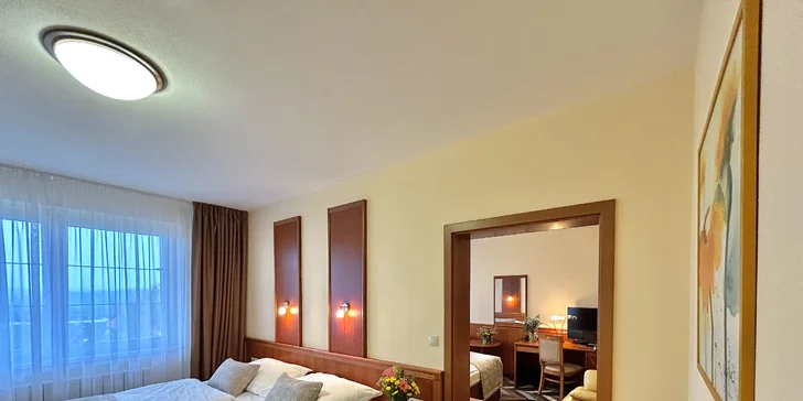 Rodinné apartmány mají kromě ložnice i obývací pokoj. 