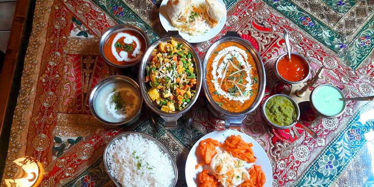 Nepálské menu až pro 4 os. s kuřecím, jehněčím i bezmasým jídlem dle výběru