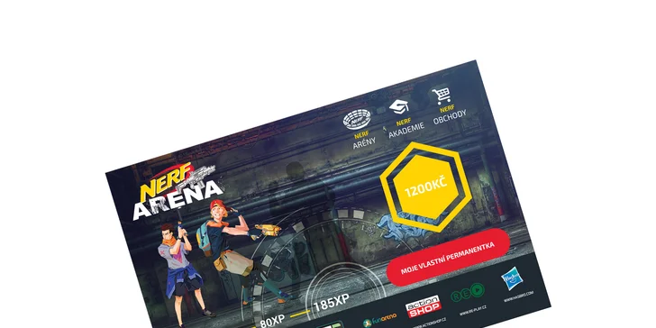 Nerf Arena: 1, 4 nebo 10 tréninků pro bojovníky a bojovnice do 15 let