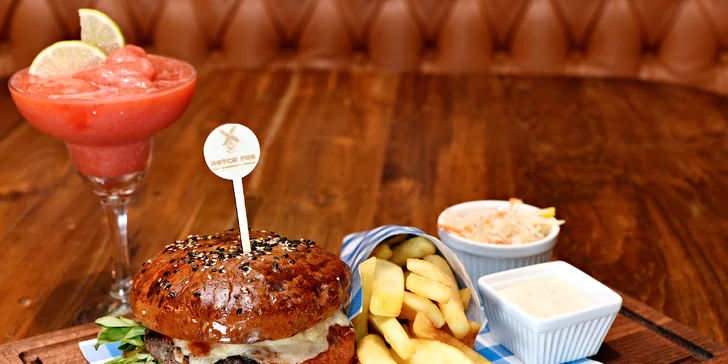Luxusní Premium Rib-eye Burger s výběrovým masem v elegantním prostředí