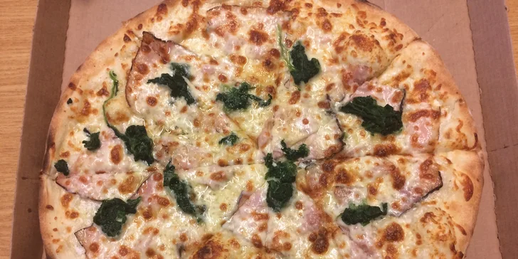 Křupavá pizza s sebou dle výběru: 1 nebo 2 pochoutky, ⌀ 35 nebo 45 cm