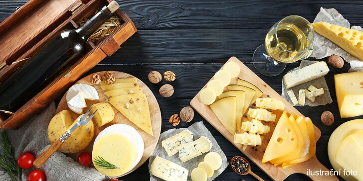 Sýrové party sety: 6 holandských sýrů s olivami, dipem a třeba i vínem