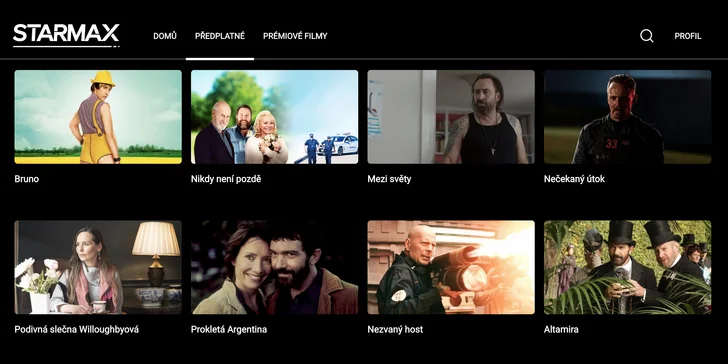 Měsíční až roční předplatné do online půjčovny filmů Starmax: přes 1 100 filmů na jednom místě