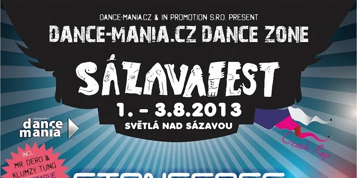 Vstupenka na všechny tři dny festivalu Sázavafest