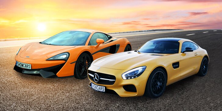 Porovnejte 2 supersporty během 40min. jízdy: Mercedes AMG GTS a McLaren