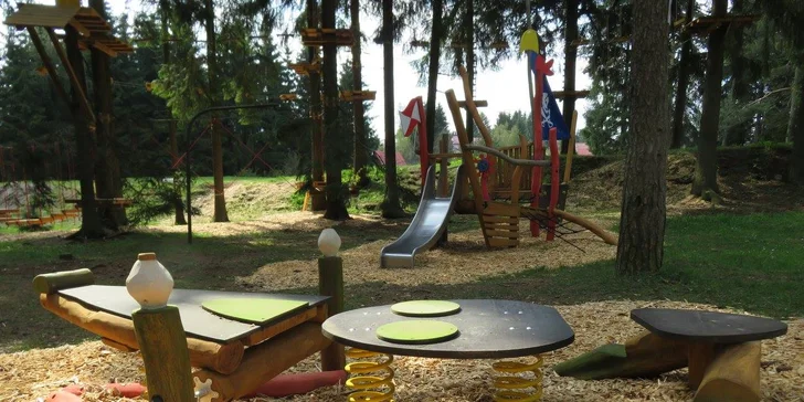 3denní pobyt kousek od rybníka: polopenze, wellness i lanový park u hotelu