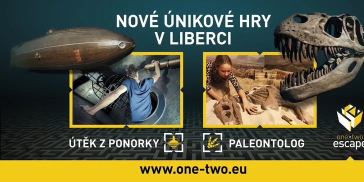 Důmyslná únikovka v Liberci: Útěk z ponorky nebo Paleontolog pro 3–4 hráče