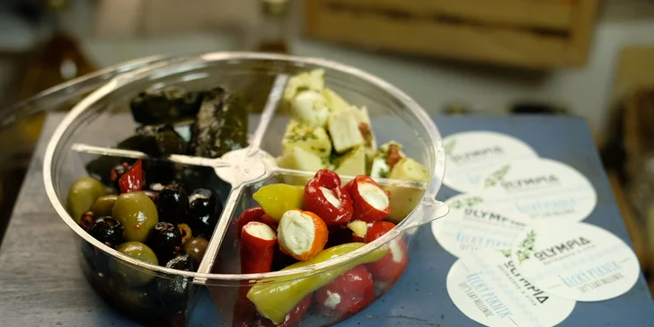 Řecké delikatesy a 20% sleva na další nákup: olivy, sýry, sušená rajčata i ovoce