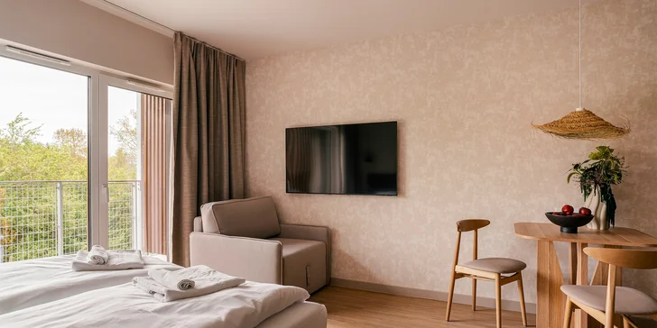 Na výber budete mať štvorlôžkový apartmán alebo štúdio pre dvoch.
