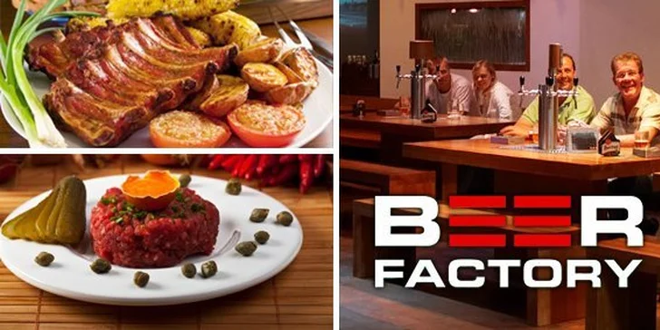 199 Kč za cokoli z jídelního lístku v hodnotě 500 Kč v restauraci Beer Factory. Perfektní místo na posezení s přáteli a dobré jídlo se slevou 60 %.