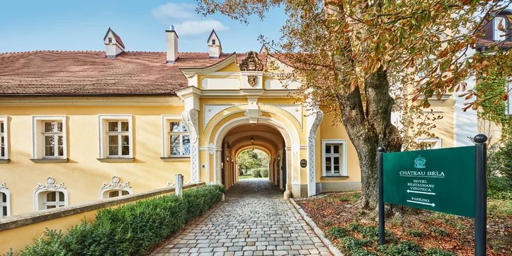 Romantika v zámeckém hotelu: snídaně nebo polopenze i láhev vlastního vína