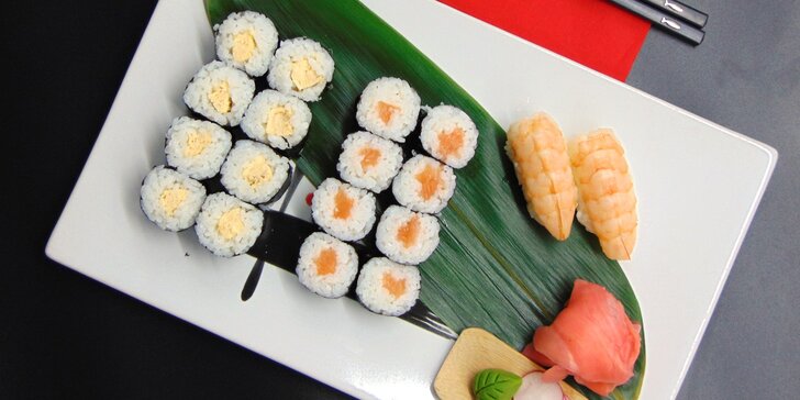 Sushi sety v podzámčí: 18 nebo 20 ks i s krevetami, chobotnicí či rybami