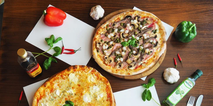 Vyberte si podle chuti: 2× pizza o průměru 32 cm z nabídky 13 druhů