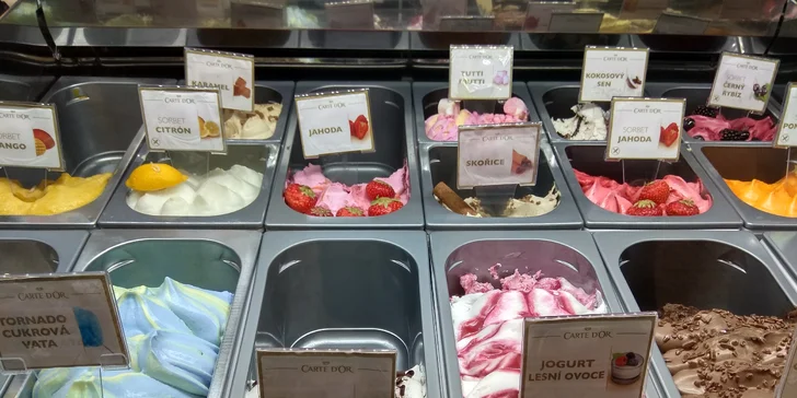 Lahodné osvěžení ve Vaňkovce: zmrzlina či sorbet Carte d'Or, mnoho druhů