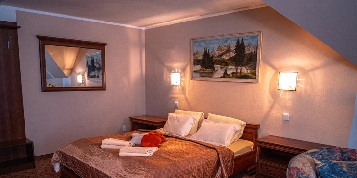 Na výběr máte hned několik typů pokojů od dvoulůžkového po velký apartmán. 