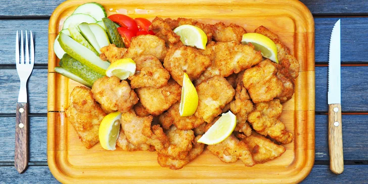 Fošna kuřecích a vepřových řízečků: 1,5 nebo 3 kg masa pro celou partu