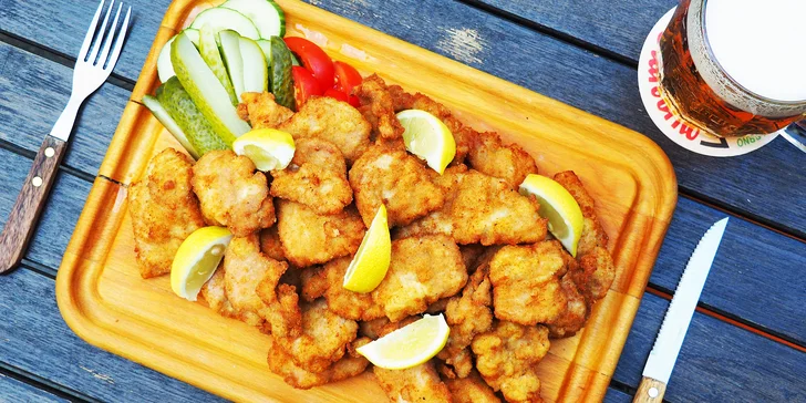 Fošna kuřecích a vepřových řízečků: 1,5 nebo 3 kg masa pro celou partu