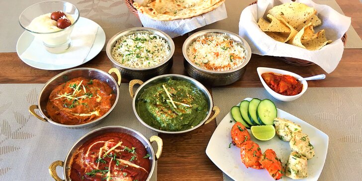 Masové nebo vegetariánské degustační menu v indické restauraci pro 2 osoby