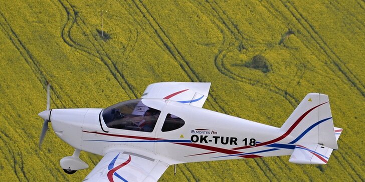 Pilotování na zkoušku: 15–60 min. v letounu Alto 912 TG s dohledem instruktora