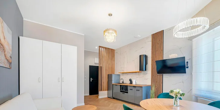 Štúdiá a apartmány majú vlastnú kuchynku.