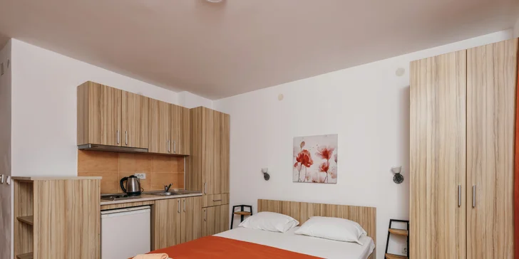 Nechýba vybavený kuchynský kút, televízia, Wi‑Fi a kúpeľňa s toaletou a sprchou.